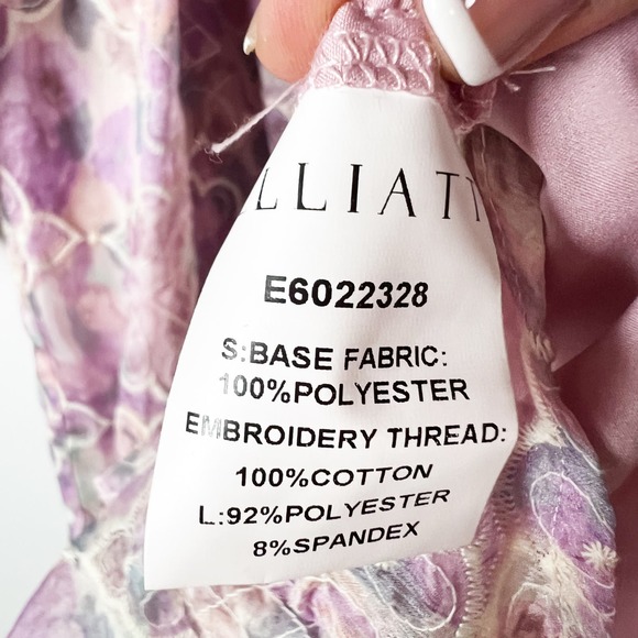 NWT Elliat Resorts dress lilac lavender purple mini dress floral pattern size XS - Picture 6 of 10